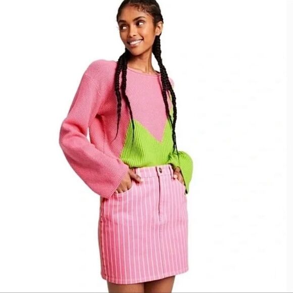 Victor Glemaud X Target Stripe Aurora Pink Skirt - Picture 2 of 5